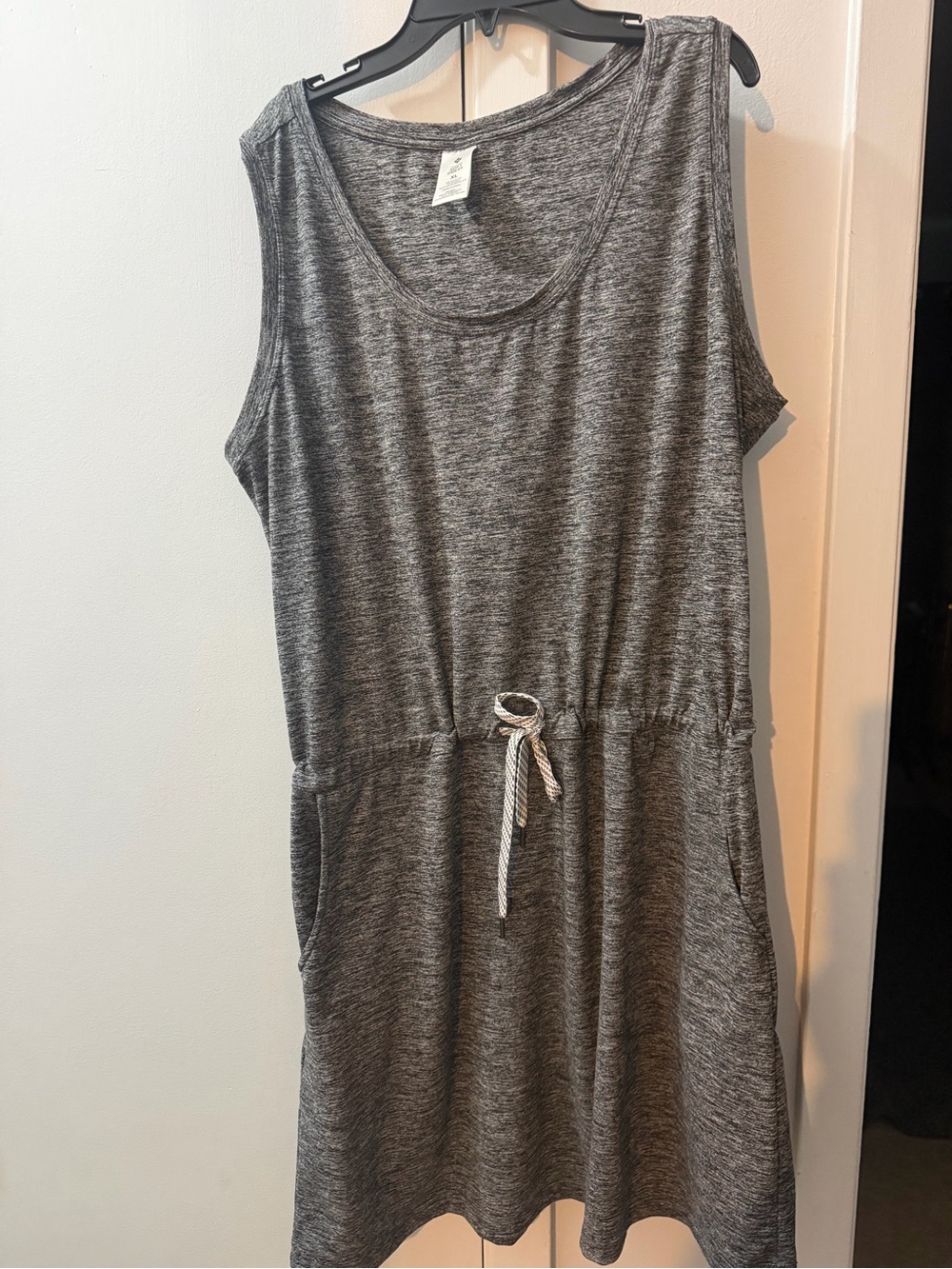 Makers Market Gray Sleeveless Midi Drawstring Dress